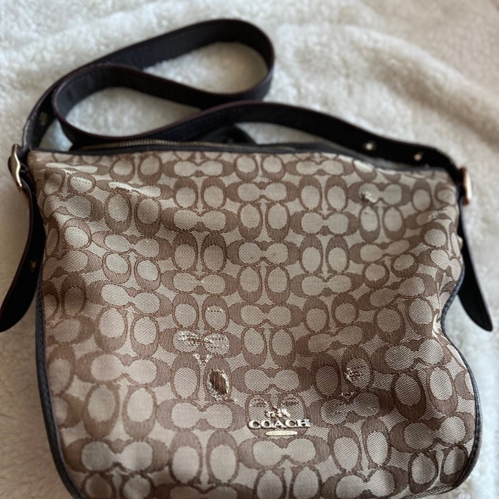 Coach Tan and Dark Brown Signature Shoulder Bag - Picture 11 of 11